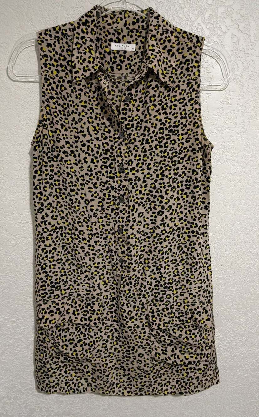 Equipment Femme Lucida Silk Leopard Mini Dress Size XS